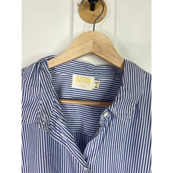 NEW Nation LTD Hallie Tiered Shirtdress Women's Banker Stripe Size: Medium - Picture 4 of 7